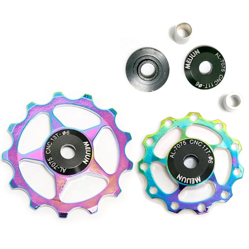 

11 13 лет Ультралайт МТБ Алюминий сплав подшипника направляющий шкив велосипед задний переключатель колесные велосипедные детали