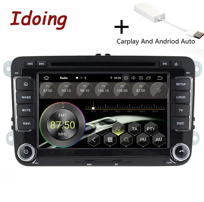 Carplay Idoing " 2din автомобиль Android 9,0 радио плеер для Volkswagen Touran Passat B6 PX5 4G+ 64G 8Core ips экран gps навигация Мультимедиа - Цвет: Carplay