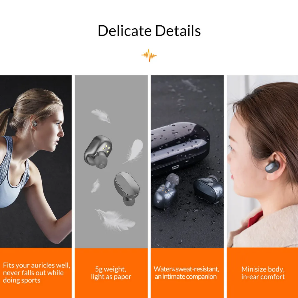 ORICO TWS мини беспроводные Bluetooth наушники 4 2 версия HIFI стерео портативные гарнитура
