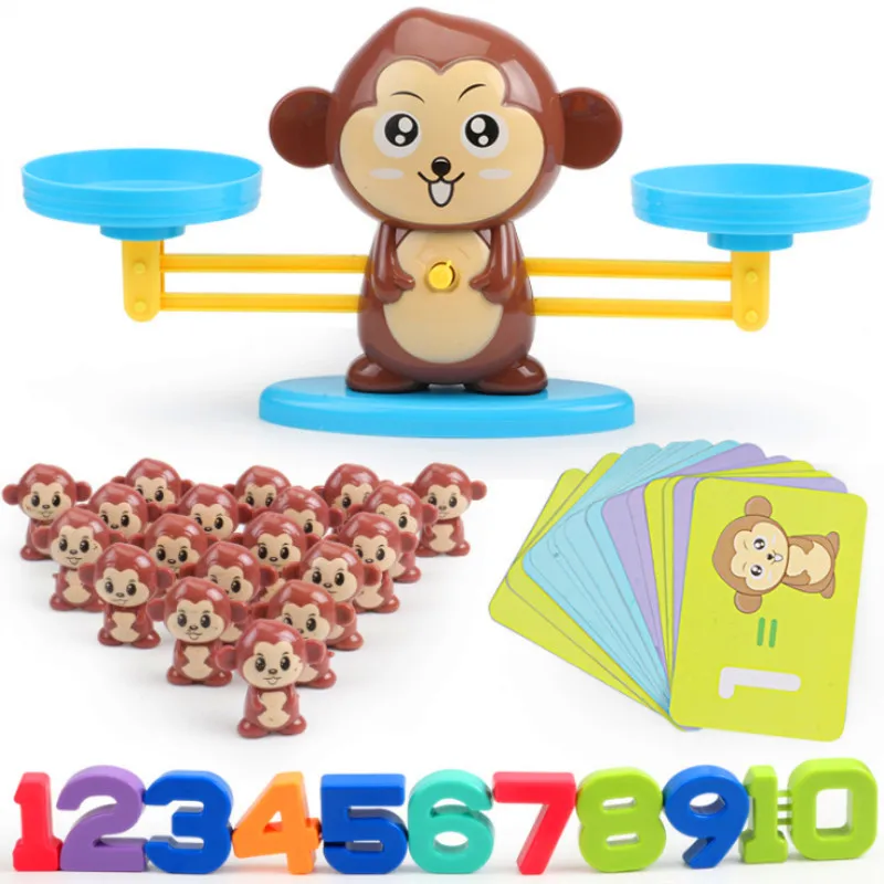 

Monkey Digital Balance Scale Toy Early Learning Balance Children Enlightenment Digital Addition and Subtraction Math Scales Toys