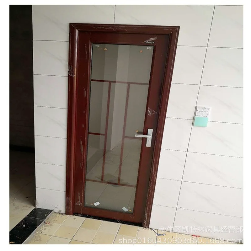 

2020 factory direct sales bathroom door partition glass titanium alloy flat bathroom all-aluminum home customization classic
