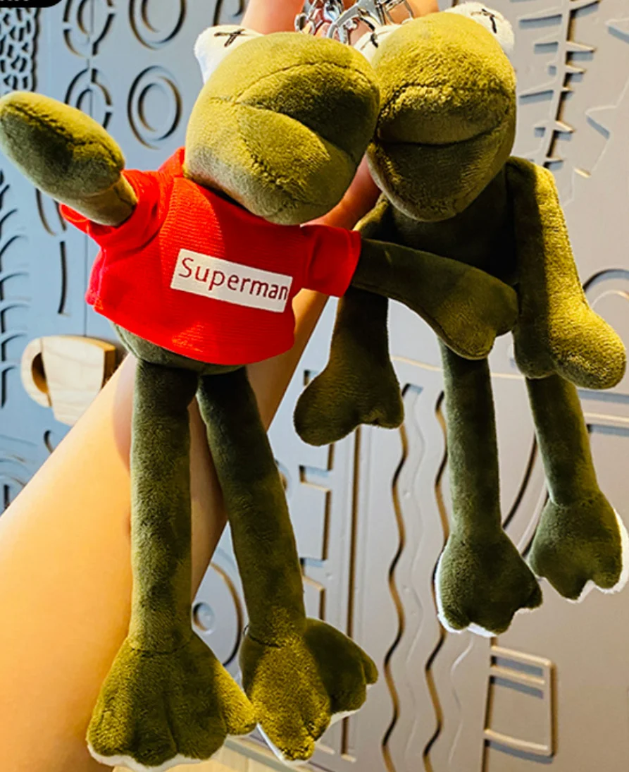 

Creative Cartoon Ins Trend Hot Selling Plush Frog Series Car Keychain Bag Pendant Accessories Gifts