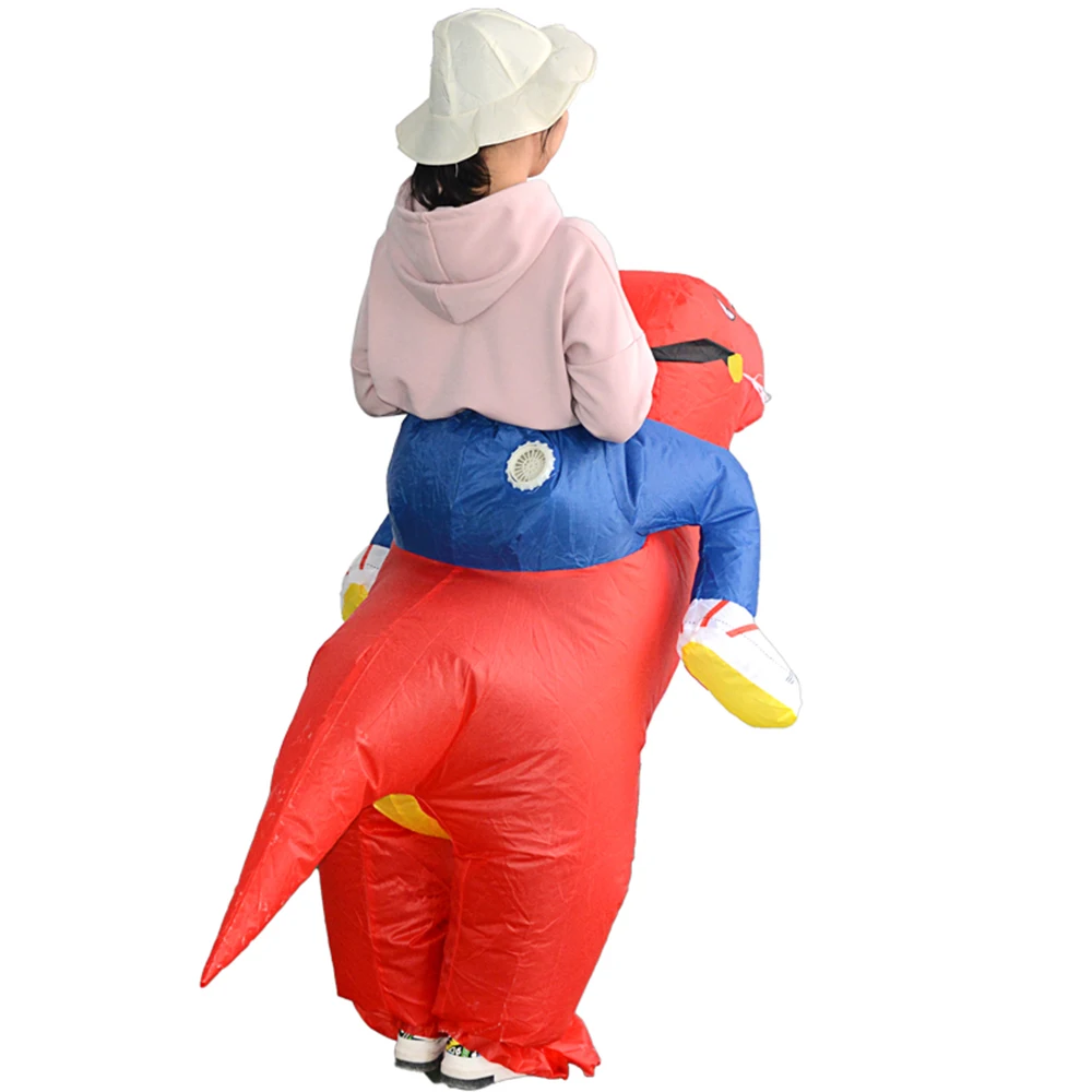 Милый взрослый надувной костюм динозавра с воздушным вентилятором для прогулок