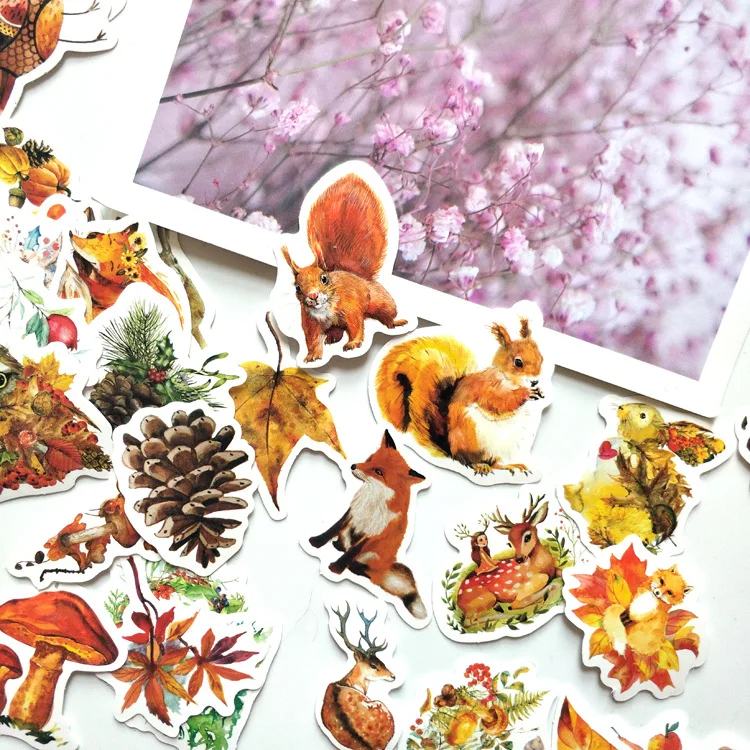 41 Mini Cute cartoon in autumn 2022 Stickers For Suitcase Skateboard Laptop Luggage Fridge Phone Car Styling DIY Decal | Игрушки и хобби