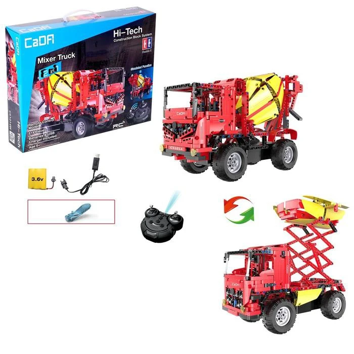 Конструктор радиоуправляемый Грузовик бетономешалка с аккумулятором 2 в 1 814