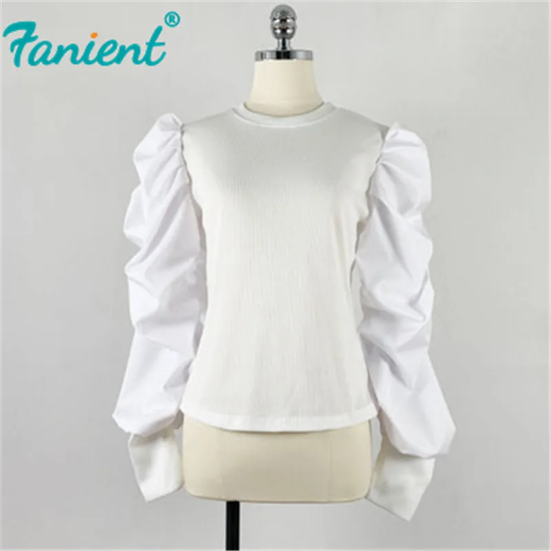 Свитер Женский вязаный однотонный черный белый с круглым вырезом на осень/зиму