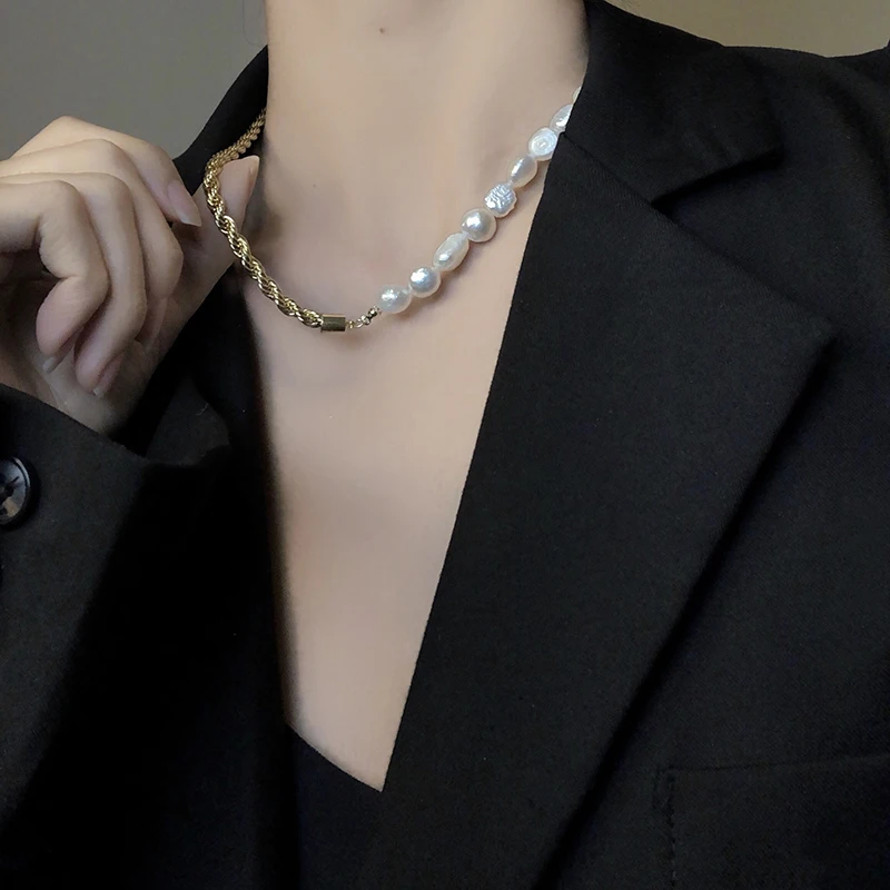 Новинка 2021 женское светильник шное ожерелье нишевого дизайна с жемчугом простая