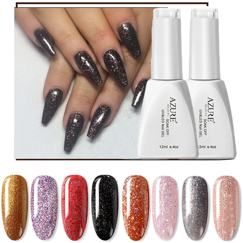 Azure beauty 8 шт./лот набор гелей для ногтей блестящий блеск цвет замачивается
