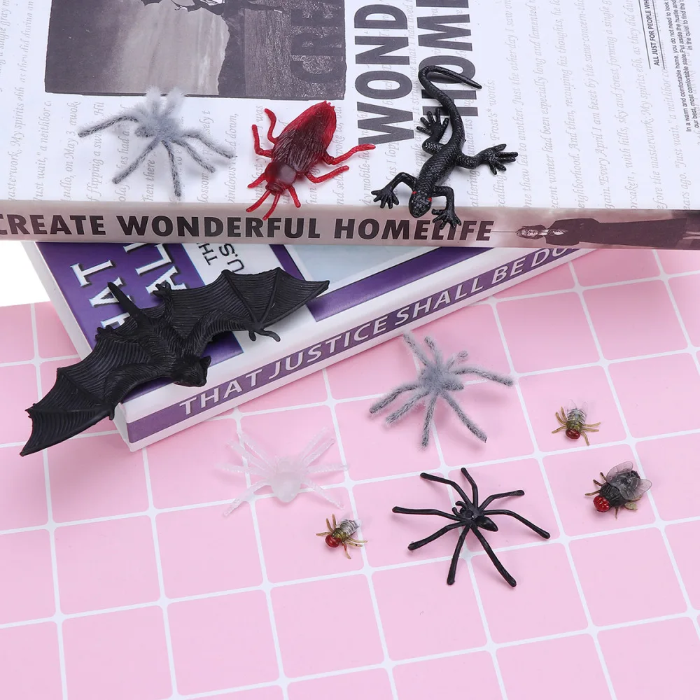 44 шт. имитация пластиковых жуков поддельные пауки Скорпион мухи летучая мышь для