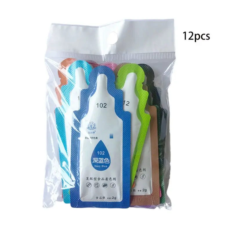12Pcs Edible Food Pigment Coloring Fondant Cake Decorating Healthy Safe Cream M6CE | Дом и сад