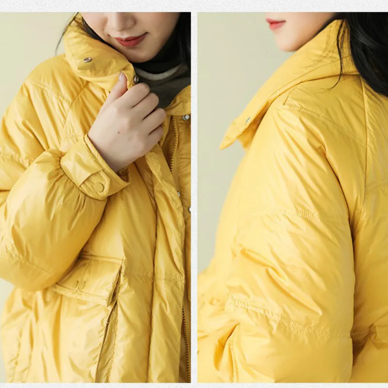 

Winter down jacket women's short fashion Korean style loose and small wild student bread clothes white duck down female tide