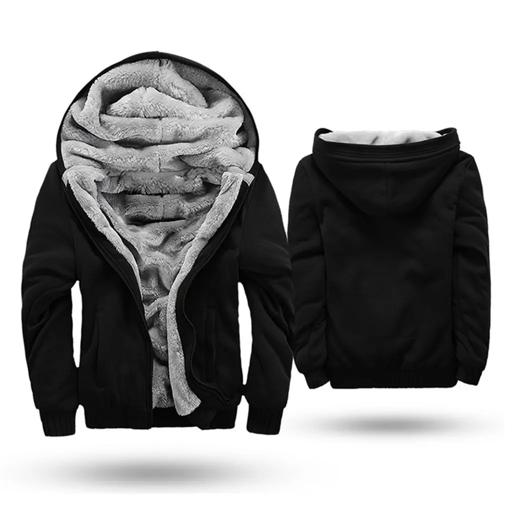 Fashion Winter jacket Men Hoodie Male Coat Hooded 2018 Brand Casual Zipper Thicken Velvet Hoody Man Polyester Tracksuit sale