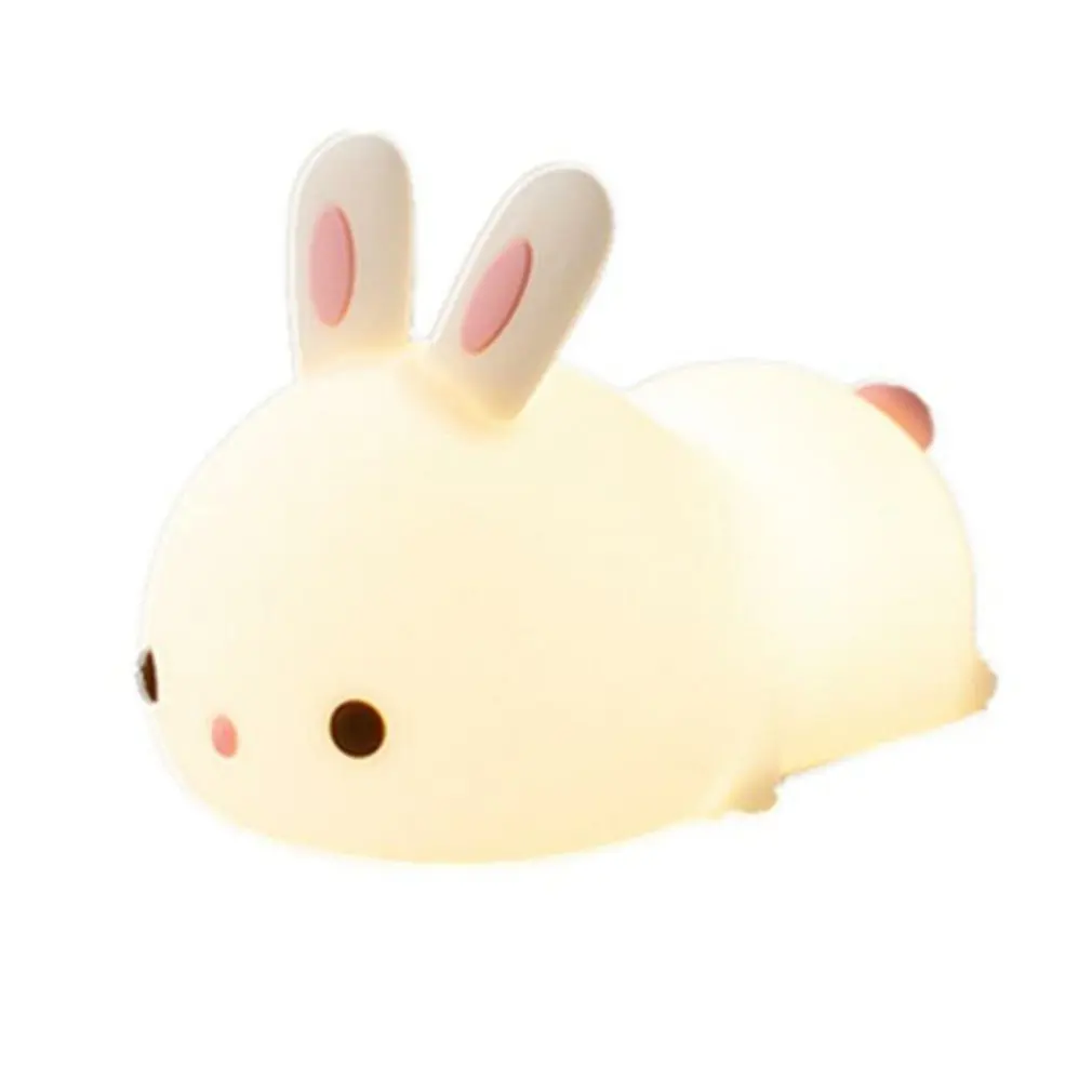 

Защита глаз красочные силиконовые кролик ночной Светильник милые животные мягкий мультфильм USB Перезаряжаемые лампы для детской спальни д...