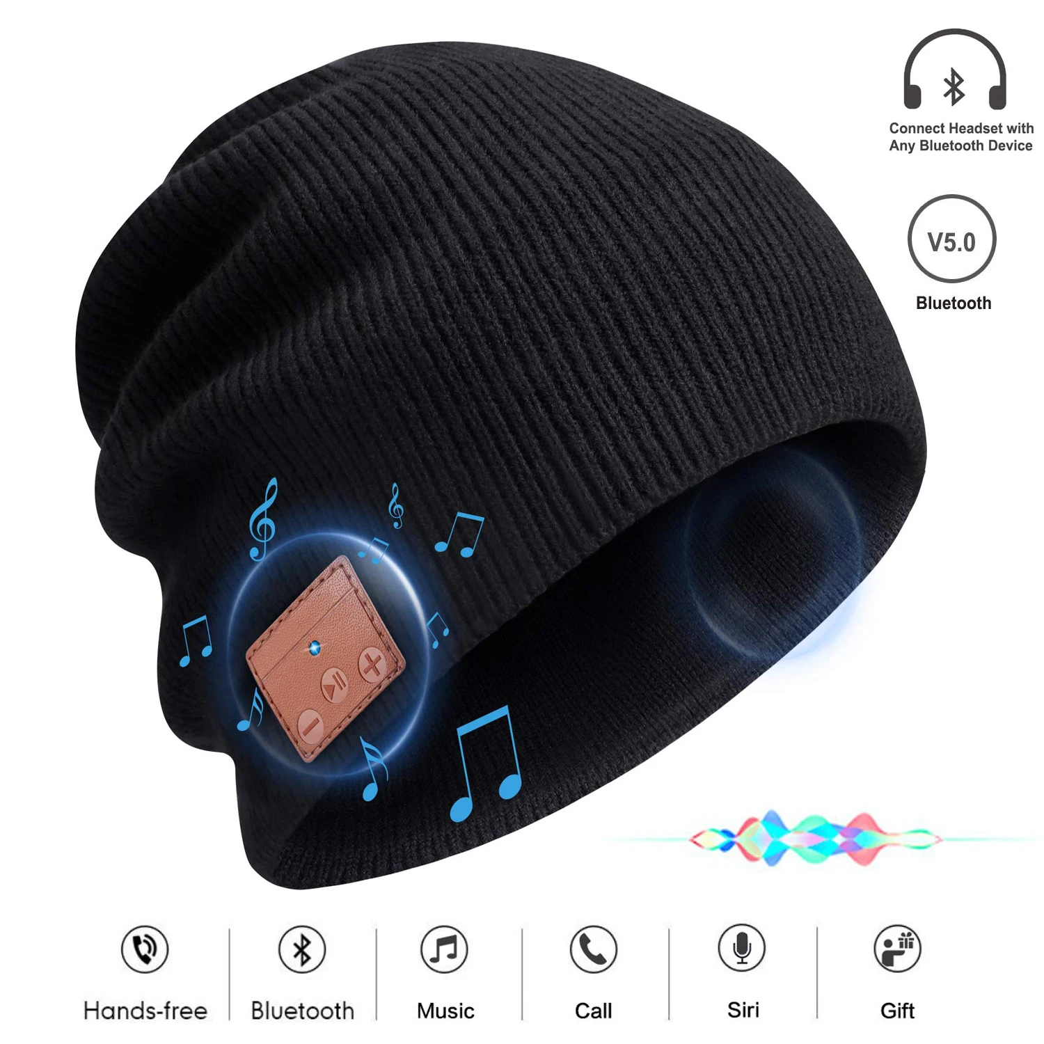 Диско Новинка, беспроводная Bluetooth гарнитура, шапка, вязаная, Bluetooth 5,0, шапка, наушники, теплые зимние шапки, музыкальные наушники, лучший рождественский подарок - Цвет: Диско
