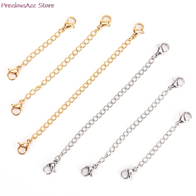 

5/7.5/10cm Tone Extended Extension Tail Chain Lobster Clasps Connector For DIY Jewelry Making Findings Bracelet Necklace