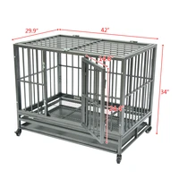 us warehouse 42 heavy duty dog cage crate kennel metal pet playpen portable with tray silver living house