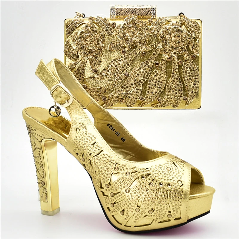 Новейший Свадебный комплект из туфель и сумочки в африканском стиле украшенные