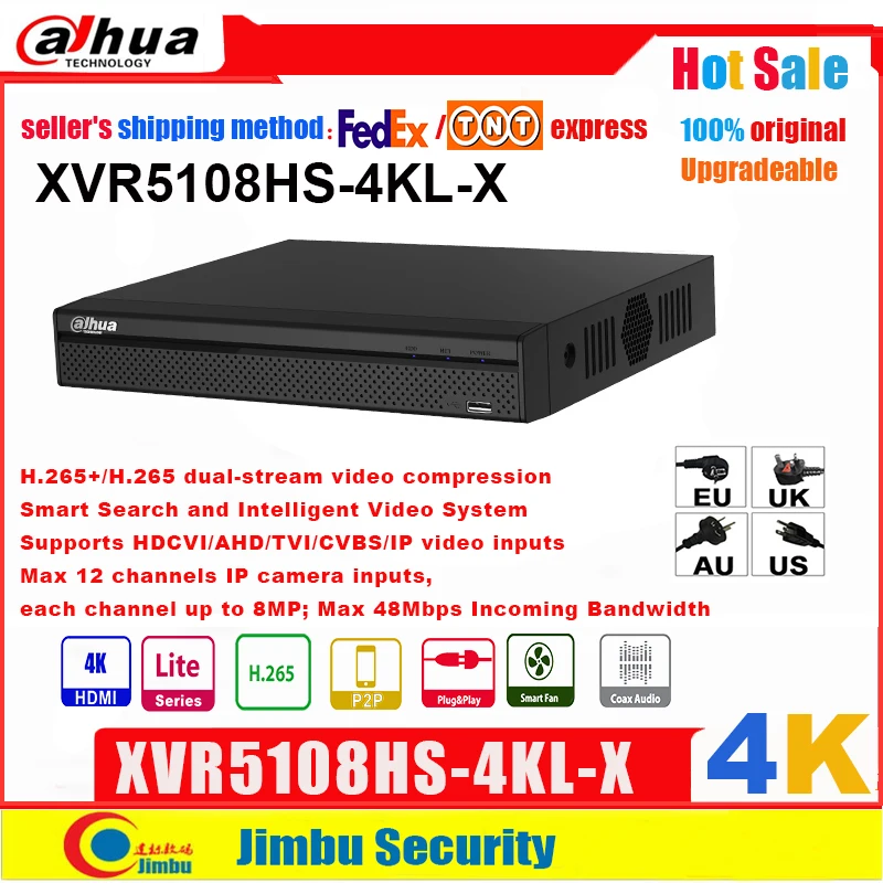 Сетевой видеорегистратор Dahua XVR XVR5108HS 4KL X 4K H.265 / H.264 капельницы интеллектуального