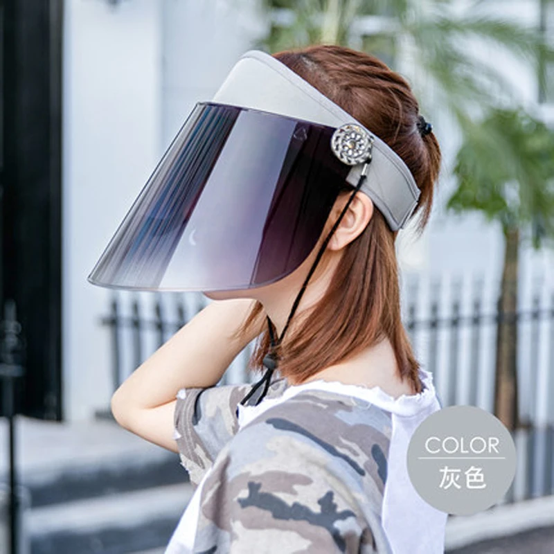 Foux Sun Hat Women Summer Plastic Visor Uv Protection Face With Shield Ponytail Wide Brim Safety Reusable Mask Anti spitting | Аксессуары