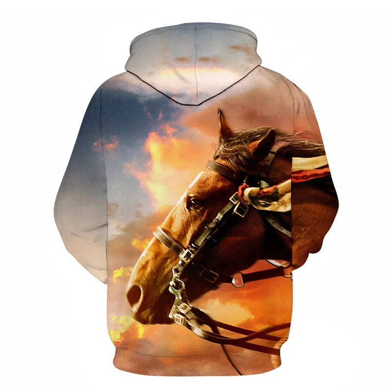 

2021 Hot Sale Sweatshirt Men Women 3D Hoodies Print Horse Animal Pattern Pullover Unisex Casual Creative Oversized Hoodie Tops