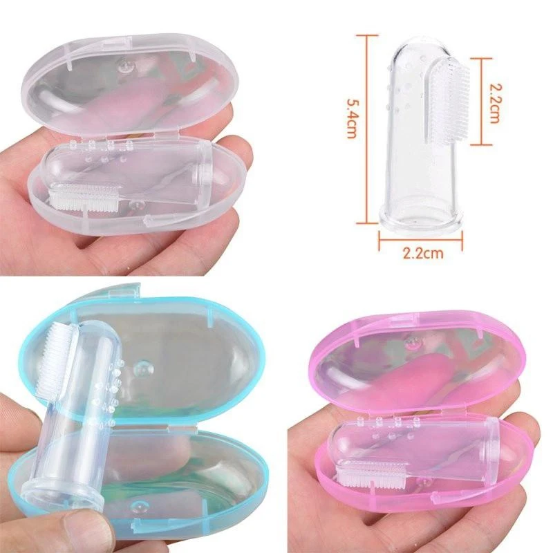 Cepillo de dientes de silicona suave para beb&eacute;, con caja, cepillo de dientes, limpieza infantil, limpieza de goma, masaje para beb&eacute;, cuidado bucal-3