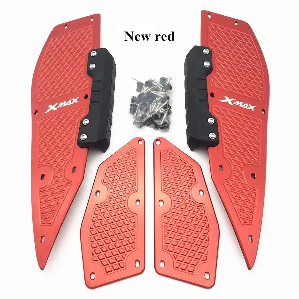 New red Модифицированный мотоцикл CNC алюминий XMAX Расслабление ног колодки для ног защита ноги для yamaha xmax 300 xmax 250 - Цвет: New red