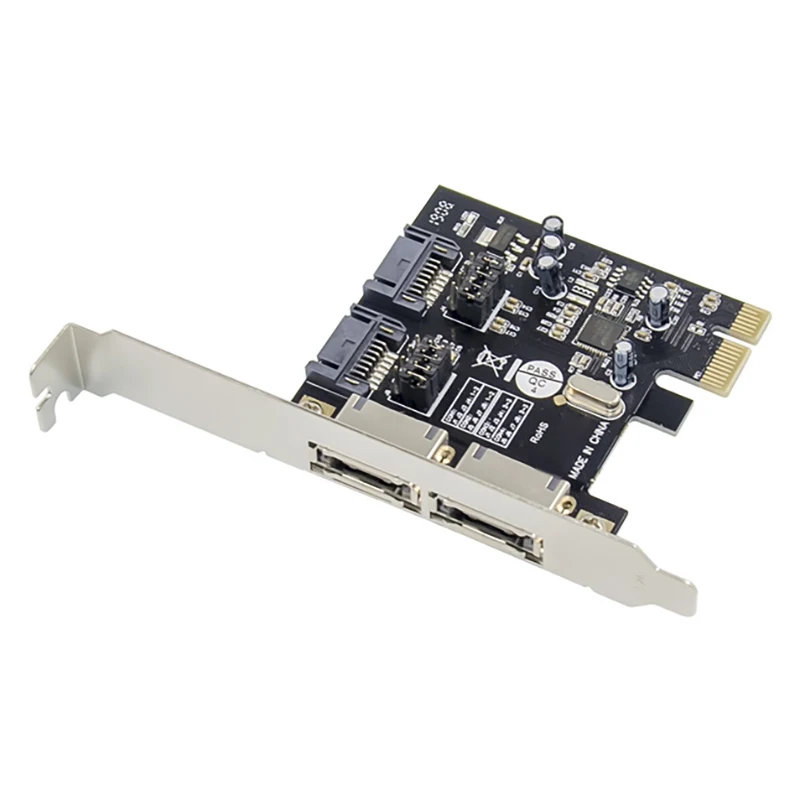 

PCIE ESATA SATAIII Expansion Card PCI-E to 2-Port SATA3.0 6 Gbit/S ASM1061 SSD Solid State Drive Expansion Card