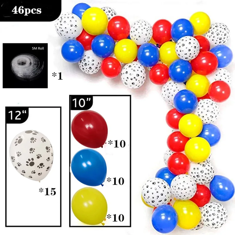 Juego de globos de l&aacute;tex con dise&ntilde;o de pata blanca para ni&ntilde;os, Kit de guirnalda de hueso con dise&ntilde;o de perro de dibujos animados, decoraciones para fiesta de cumplea&ntilde;os, juguete para Baby Shower, 1 Juego-2