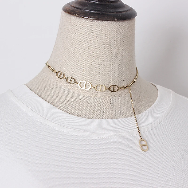 Женский чокер цепочка для ключиц Инс титановая сталь модный бренд ювелирное