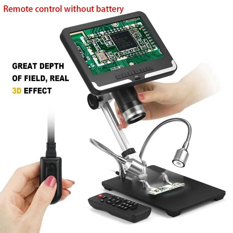 AD206 7-дюймовый ЖК-экран 2.0MP 200X цифровой микроскоп промышленный осмотр электронный