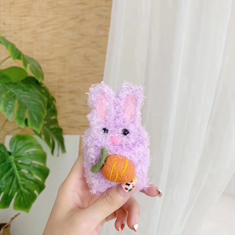 3D Cute Earphone Case for Airpods Case Cartoon Knitted plush Cover for Apple Airpods 2 Case Bear Teddy Dog Rabbit Earpods Case