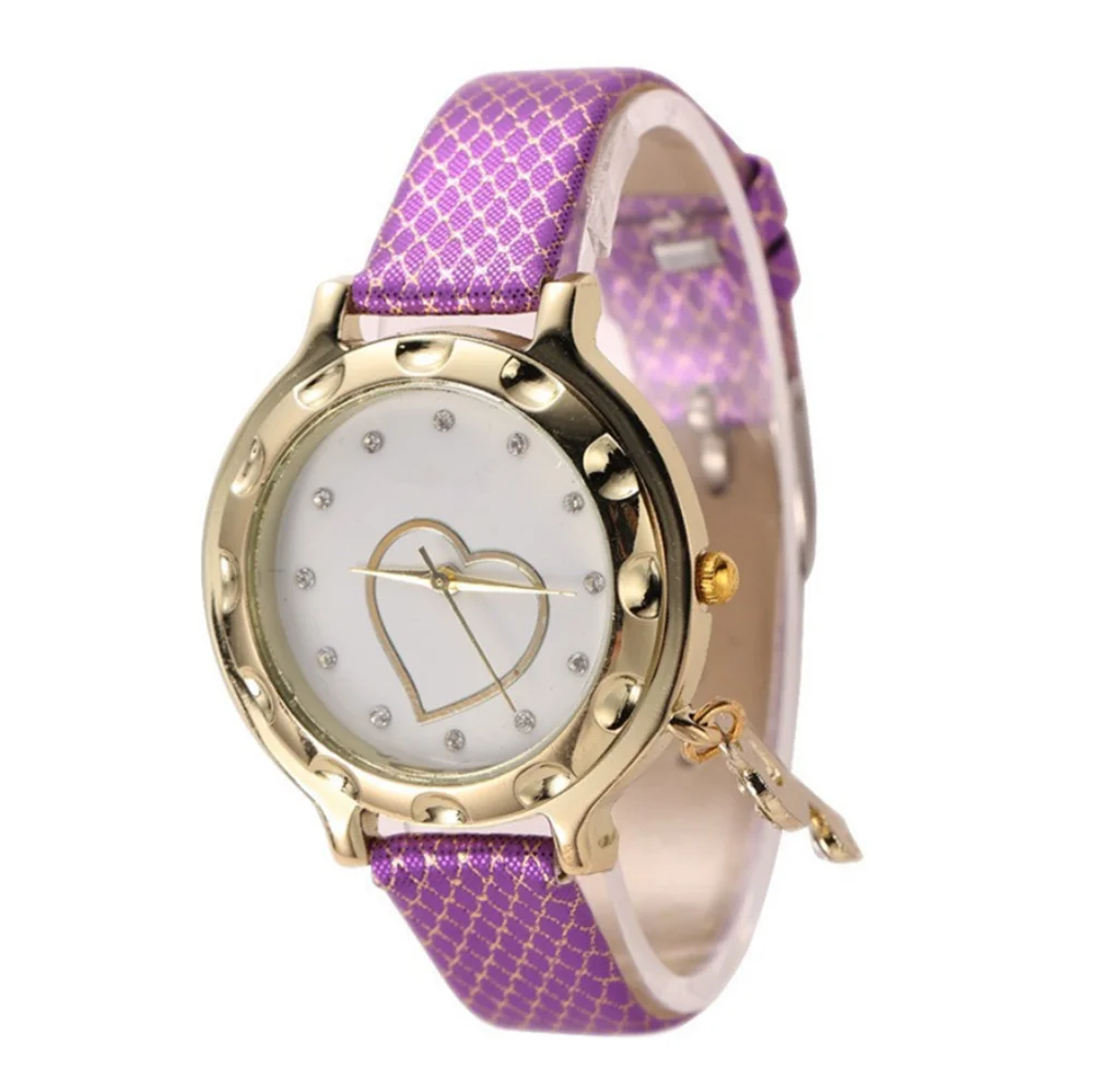 Модные трендовые часы в форме сердца с подвеской для ключей женские кварцевые |