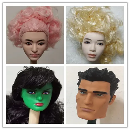 Голова куклы с зеленым лицом редкая Хороший макияж 1/6 Головы Куклы качественная