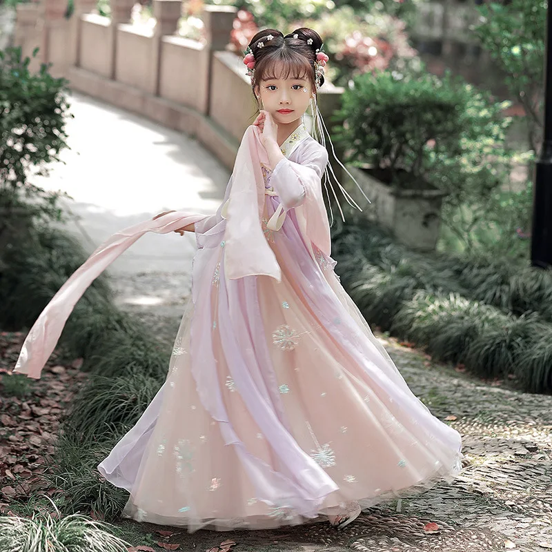 Для девочек китайский традиционный ханьфу костюм новая детская династии Хань