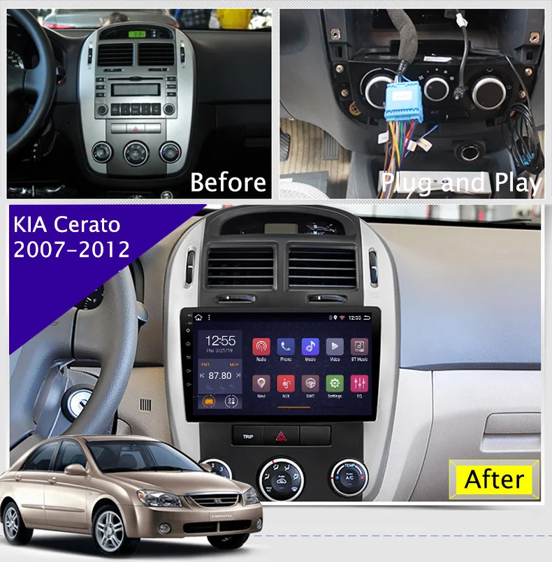 Экран автомобильного радио для Kia Cerato LD 2004 2012 мультимедийный видеоплеер