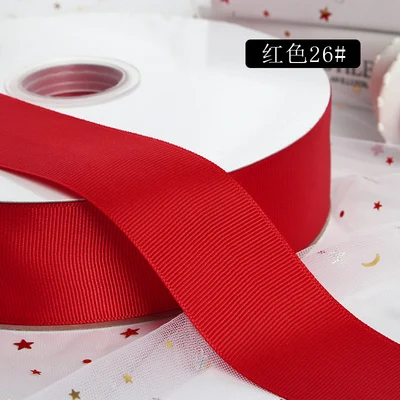 RED Kewgarden тканевая лента для упаковки Grosgrain ленты 1," 38 мм DIY цветок волос бант в качестве аксессуара вручную изготовленная лента 100 ярдов - Цвет: RED