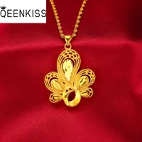 qeenkiss nc5127 2021 fine jewelry wholesale fashion woman birthday wedding gift exquisite peacock 24kt gold pendant necklaces