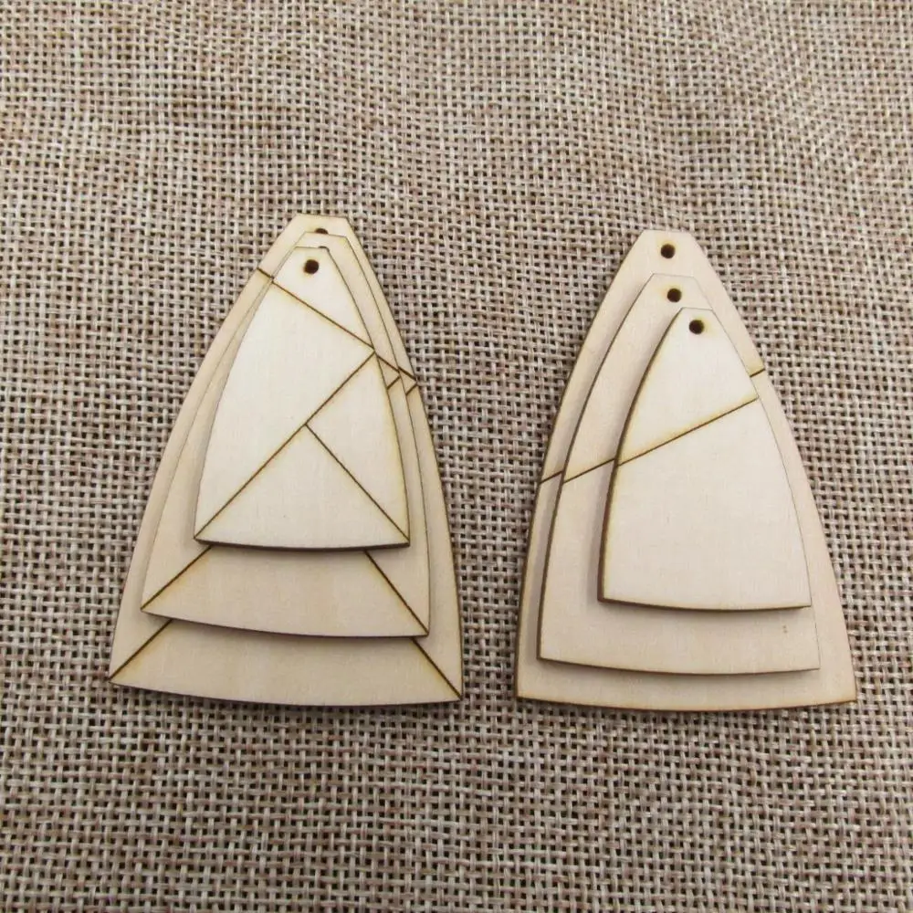 Необработанная Геометрическая деревянная вырезная фанера в форме слезы с