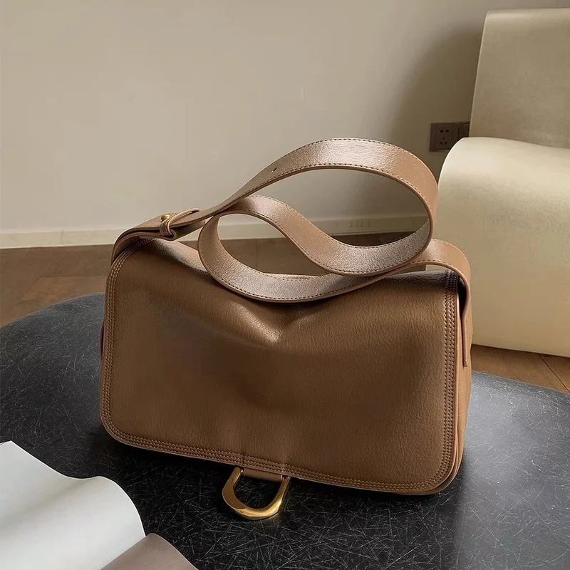

Bolsa De Ombro Femenina 2021 New Fashion Saddle Bag Woman Messenger Bag Large Capacity Brown Shoulder Bag Pu Leather Cross Bag
