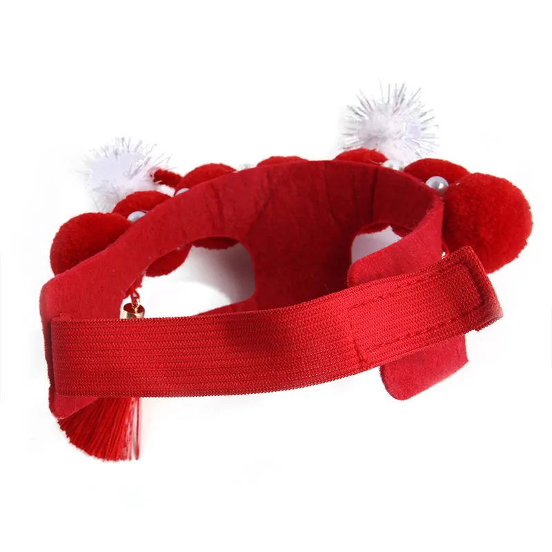 

Cute Dog Cat Hat Dog Cap Headwear Chinese Style Plush Opera Fringed Small Dogs Hats Dress Up Festival Party Pet Accessories