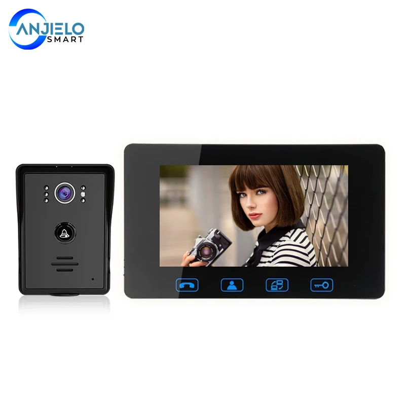 

Интеллектуальные проводные видео домофон Системы с 7 ''TFT Цвет видео-телефон двери Водонепроницаемый 150 градусов пульт дистанционного управ...
