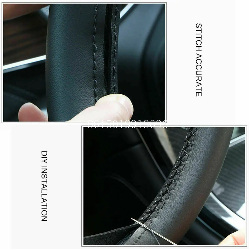 

Top Leather Car Steering Wheel Hand-stitch on Wrap Cover For Jeep Grand Cherokee 2014-16