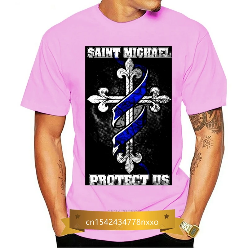 

T-shirt men's thin blue line st. michael protect us