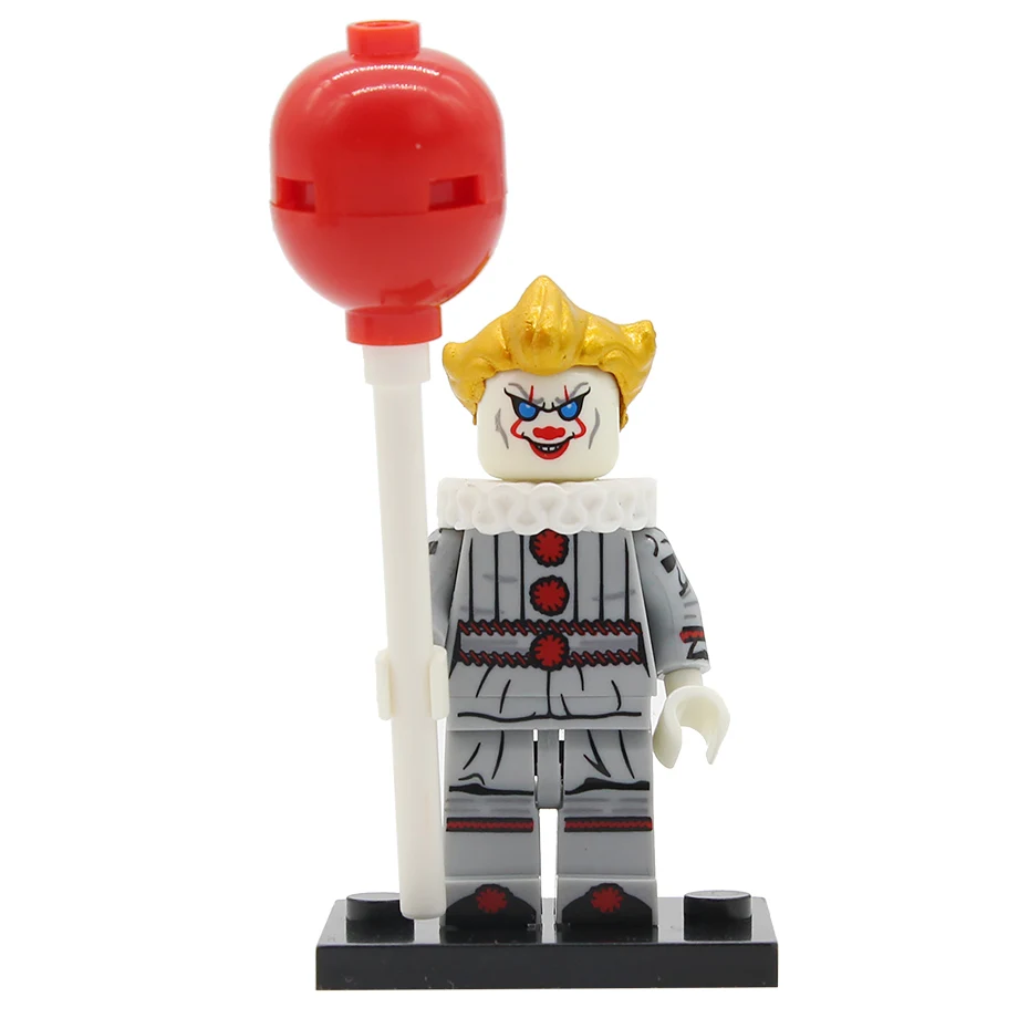Pennywise A Одиночная распродажа, набор колец из фильма ужасов, Billy Freedy Jeepers, криперы, Leatherface, комедия, строительные блоки, комплекты кирпичей, игрушки - Цвет: Pennywise A