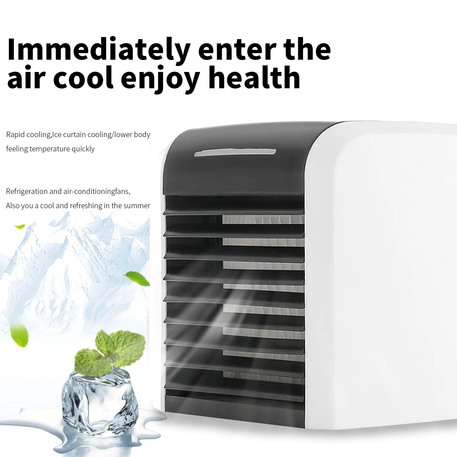 

Air Cooler Home Mini Fan Humidifier Purifier Portable For Home Room USB Night Light Desktop Quiet Cooling Fan Air Conditioning