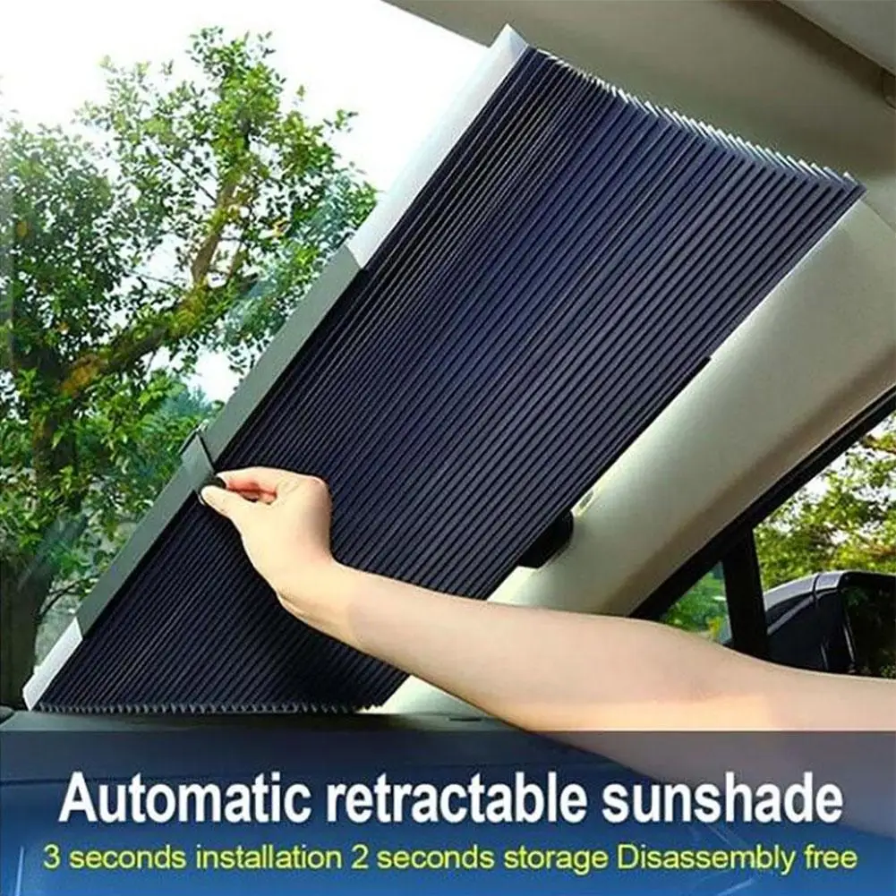 

Car Retractable Windshield Anti-UV Car Window Shade Car Front Sun Block Auto Rear Window Foldable Curtain 46/65/70/80cm Sunshade