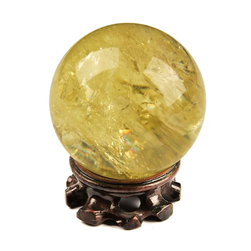 

MOKAGY 1pc 60mm-70mm Natural Citrine Ball Yellow Quartz Crystal Sphere For Decoration