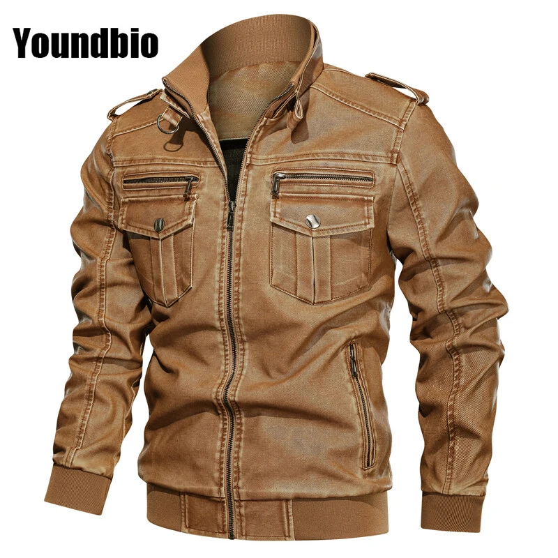 Мужская мотоциклетная куртка из ПУ кожи размеры до 6XL | одежда