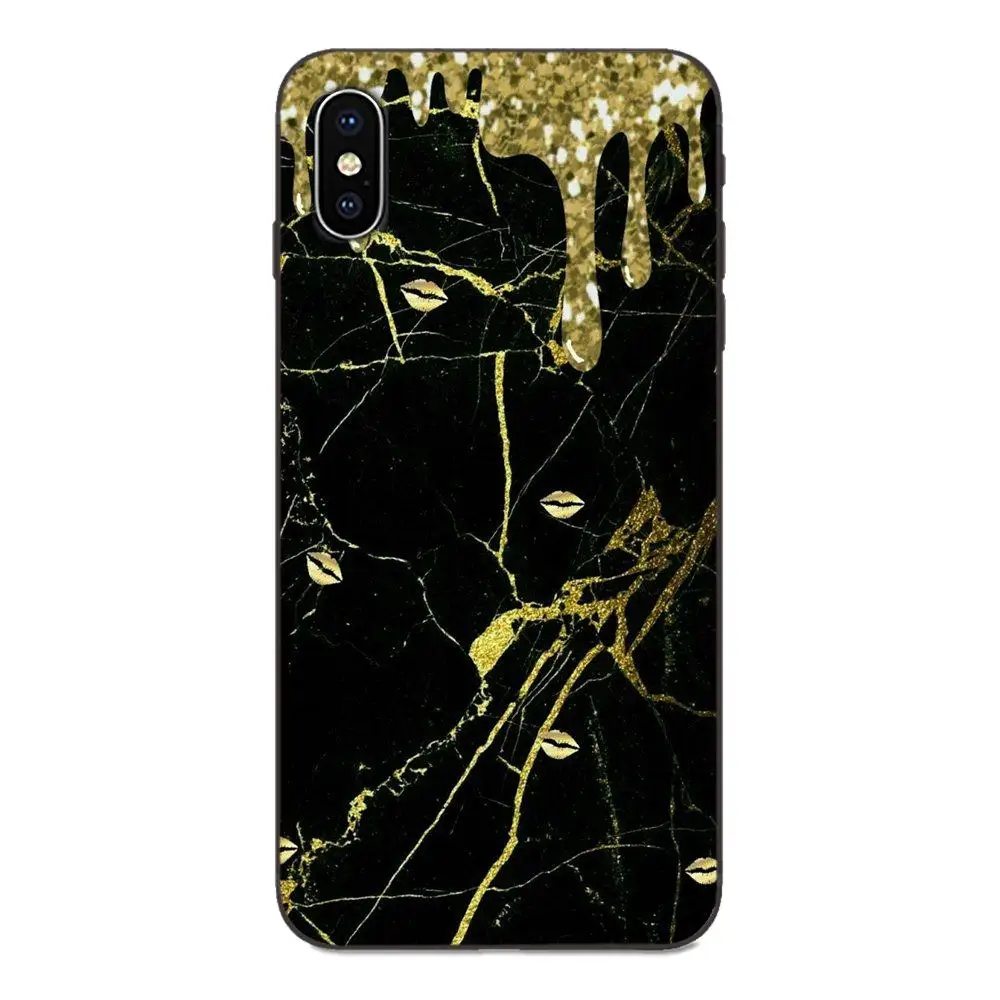 as picture Мягкий Силиконовый ТПУ Черный Твердый чехол для Apple iPhone 4 4s 5 5S SE 6 6S 7 8 Plus X XS Max XR Модный Золотой Мрамор - Цвет: as picture