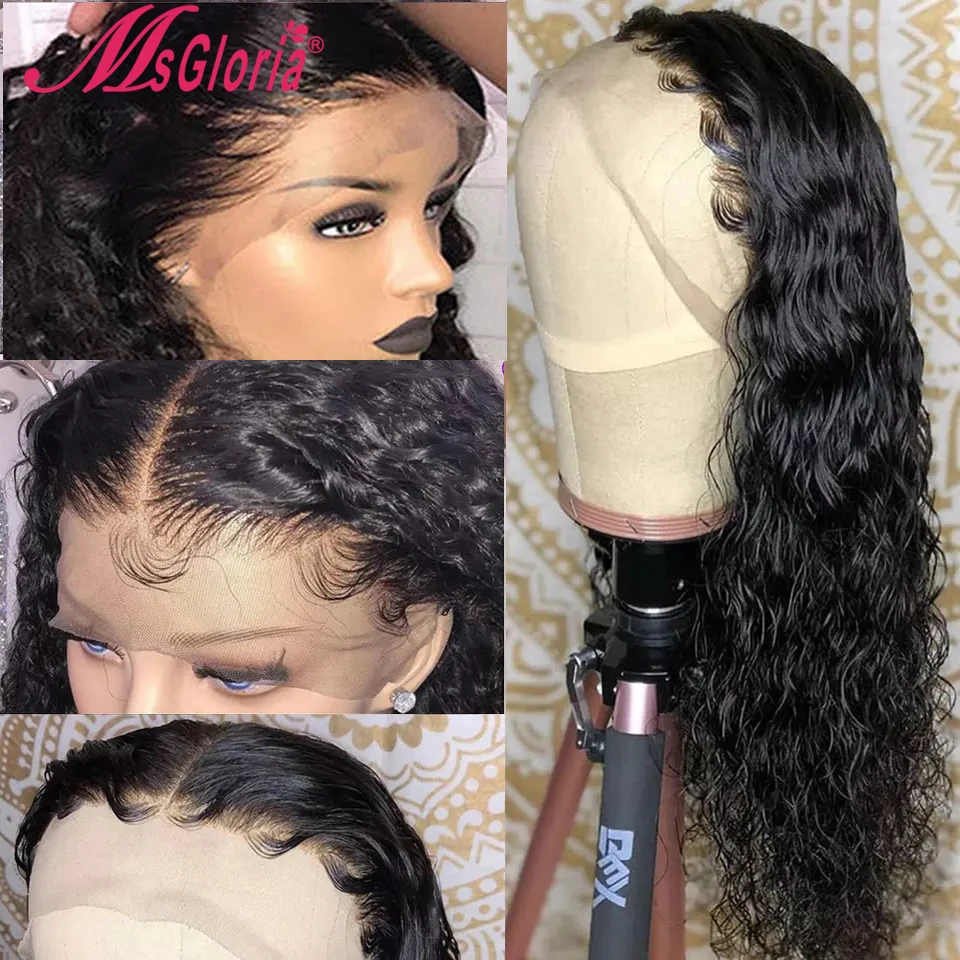 360 Lace Frontal Wig Natural Brazilian Remy Curly Wig With Pre Plucked Lace Front Human Hair Wigs For Women Bleached Knots 150